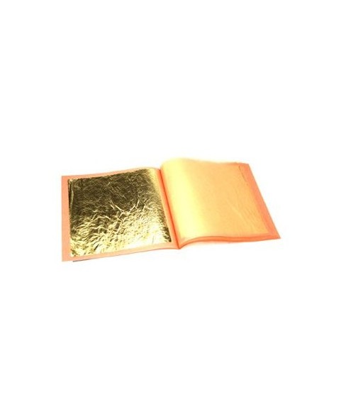 3 gold leaves, edible - GOLD LEAVES 22 CARATS 8X8 CM Patisdecor